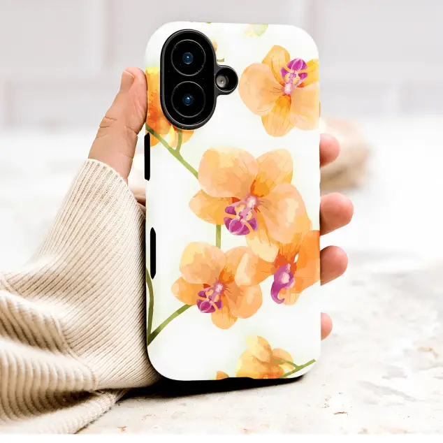 Watercolor Orchid Floral Art Botanical Print Phone Case Cover for iPhone 17 Pro Max 16 15 Plus 14 13 Mini Samsung S26 S25 Pixel 10 9 9967