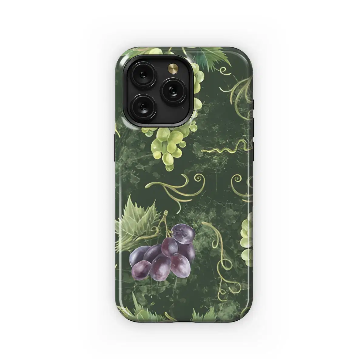 Watercolor Pattern Dark Green Grapes Phone Case iPhone Samsung Cover Pixel 2461 - Image 1