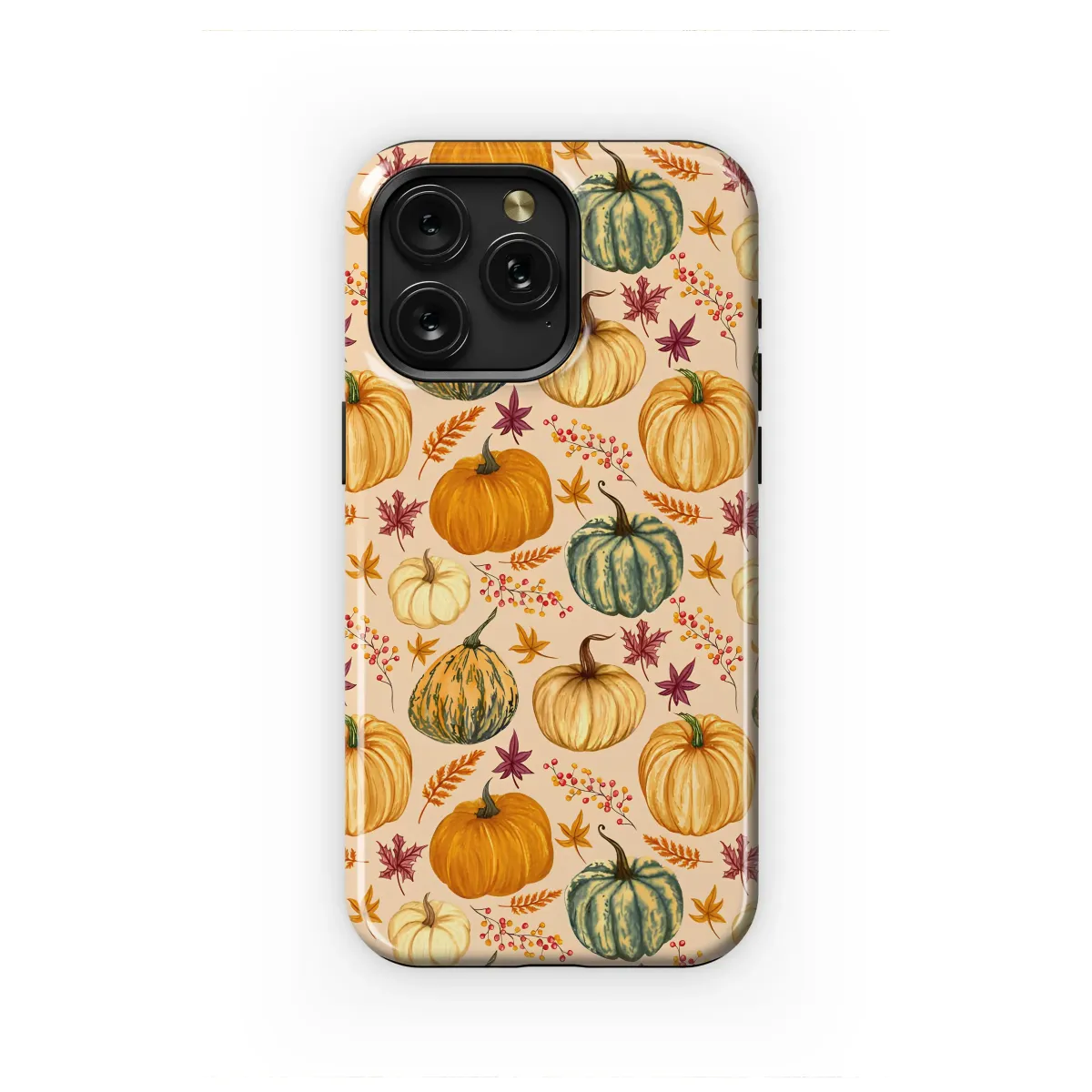 Watercolor Pumpkin Harvest Medley Design Phone Case iPhone Samsung Cover Pixel 7493 - Image 1