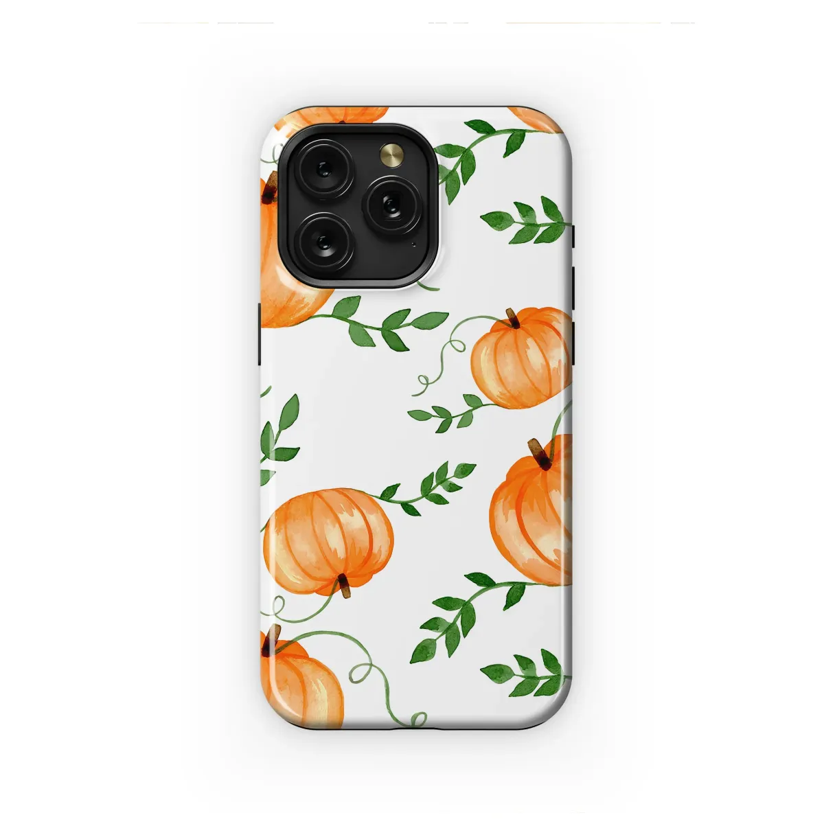 Watercolor Pumpkin Patch Vine Art Phone Case iPhone Samsung Cover Pixel 7929 - Image 1