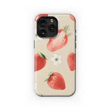 Watercolor Strawberry Phone Case iPhone Samsung Cover Pixel 3753 - Image 1
