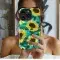 Watercolor Sunflower Bumblebees Teal Phone Case iPhone Samsung Cover Pixel 3777 - Image 2