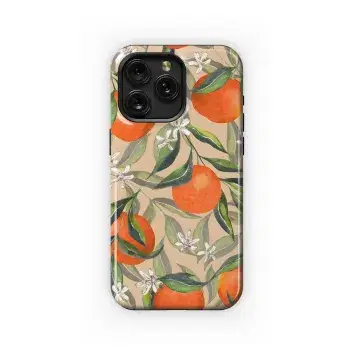 Watercolor Tangerine Leaves Phone Case iPhone Samsung Cover Pixel 2609 - Image 1