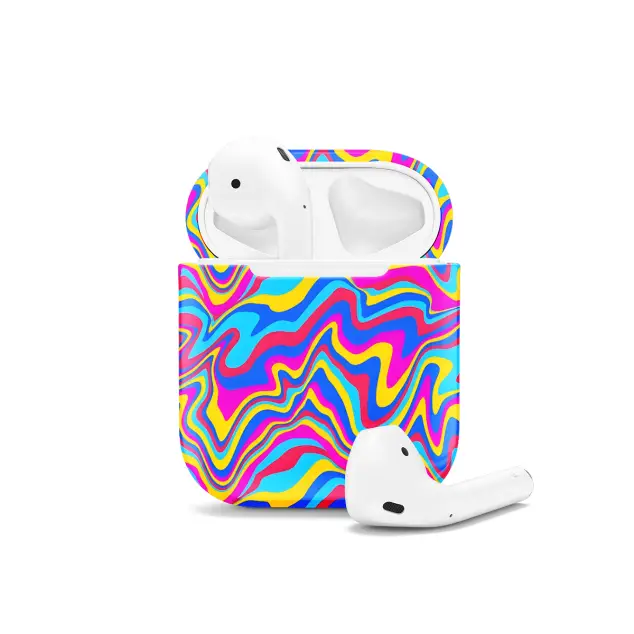 Wavy Colorful Groovy Trippy Psychedelic AirPods Case AirPods Pro AirPods Pro 2 AirPods 3 AirPods 2 Glossy 1101