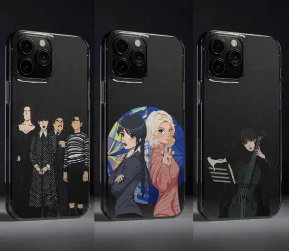Wednesday Addams and Nevermore Academy Phone Case - Image 1