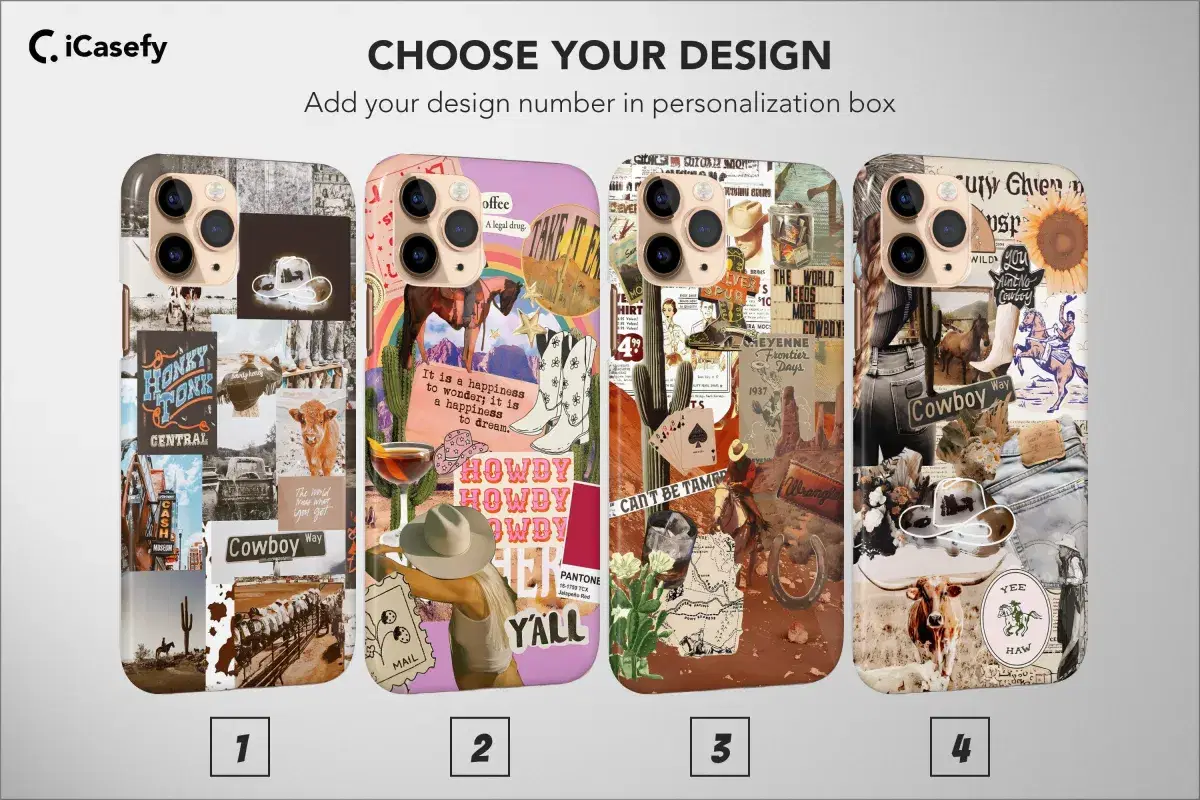 Western Country Phone Case Collage Aesthetic Cowboy Cover - Image 1