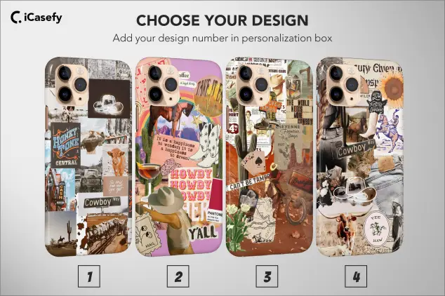 Western Country Phone Case Collage Aesthetic Cowboy Cover