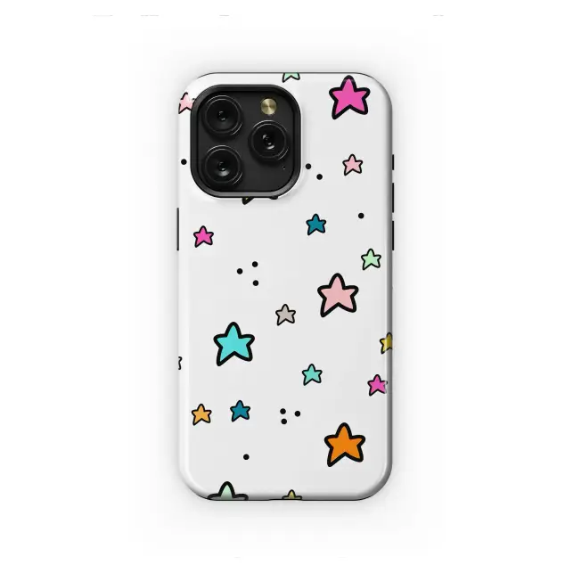 Whimsical Candy Colored Doodle Stars Phone Case iPhone Samsung Cover Pixel 7074