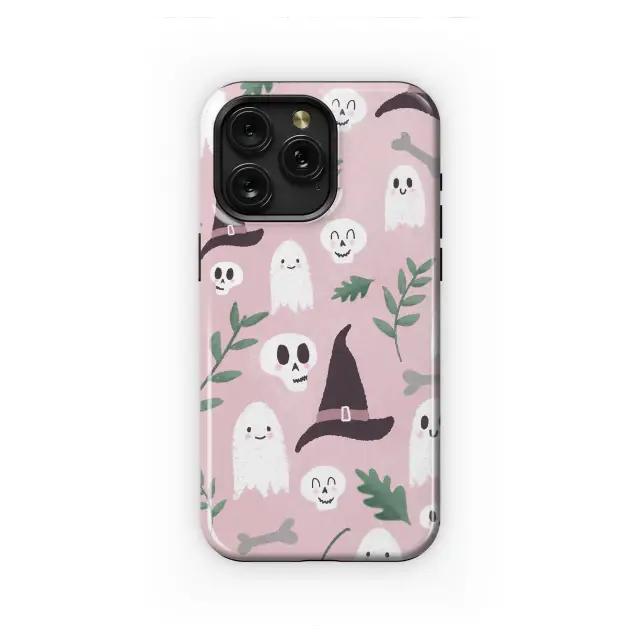 Whimsical Ghost Garden Party Pattern Phone Case iPhone Samsung Cover Pixel 7571