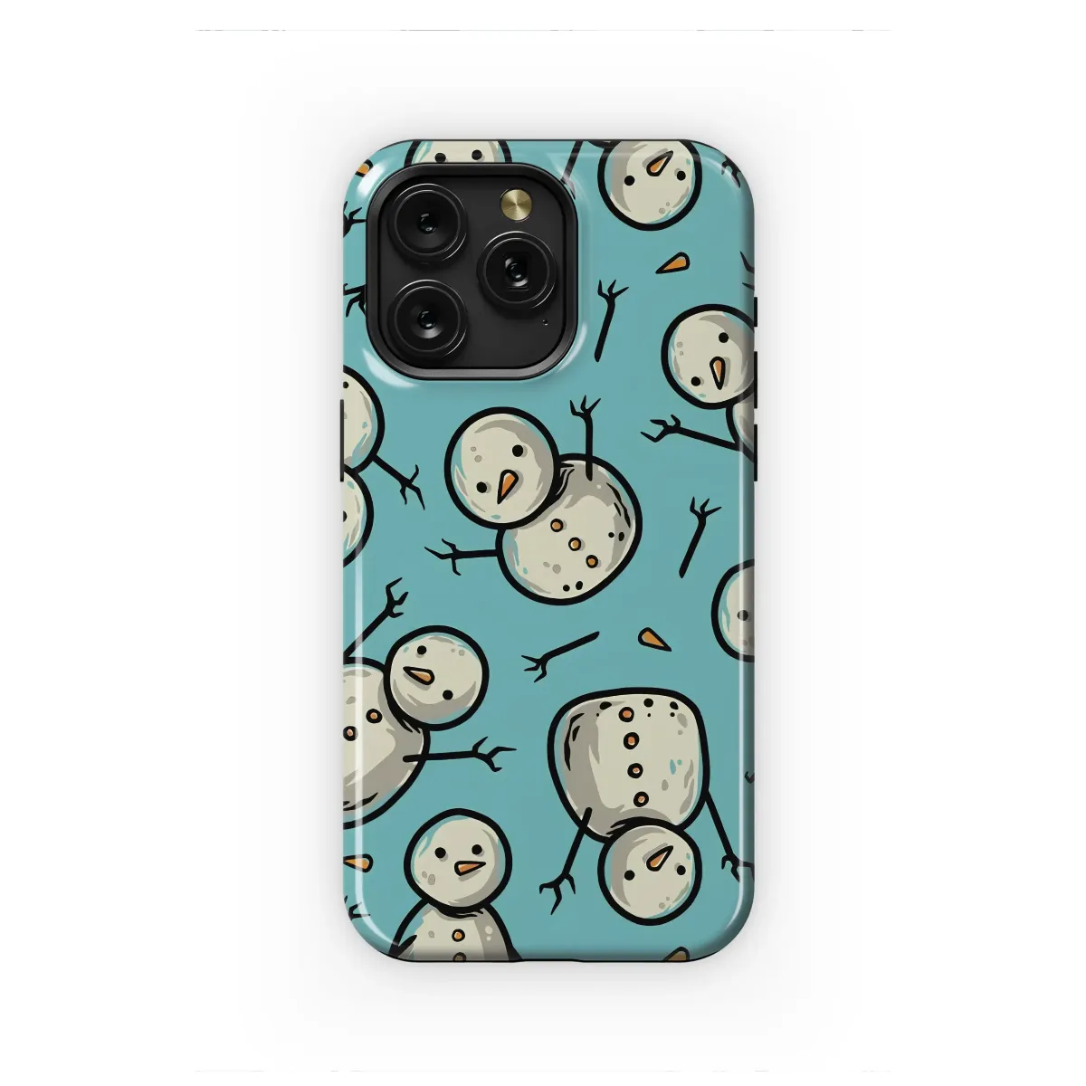 Whimsical Snowman Pattern Phone Case, Cute Winter Holiday iPhone Cover Phone Case iPhone Samsung Cover Pixel 8150 - Image 1