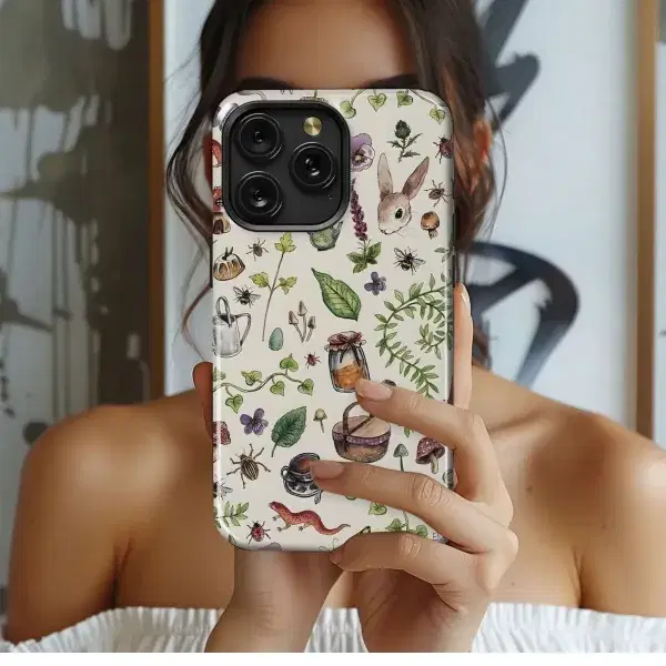 Whimsical Starry Mushroom Print Phone Case iPhone Samsung Cover Pixel 5305 - Image 1