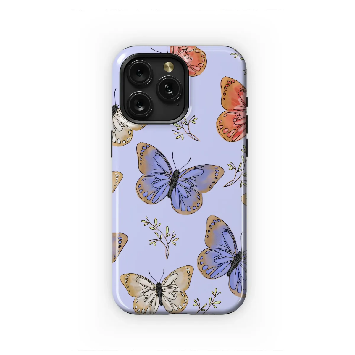 Whimsical Watercolor Butterfly Garden Art Phone Case Cover for iPhone 17 Pro Max 16 15 Plus 14 13 Mini Samsung S25 S24 Pixel 10 9 8177 - Image 1