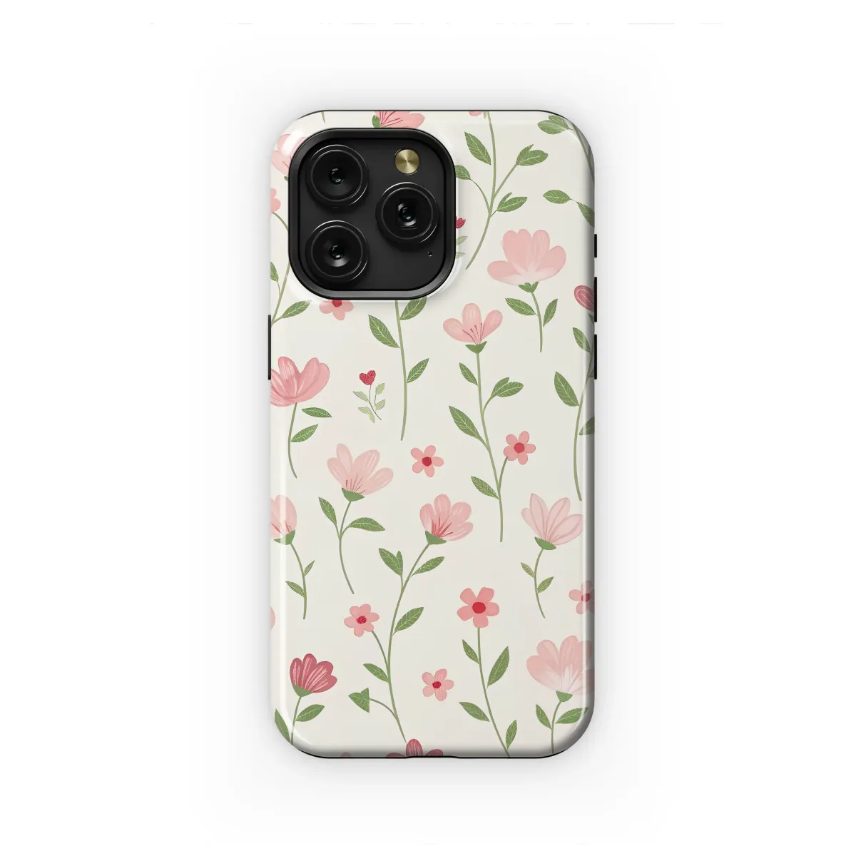 Whimsical Wildflower Pink Petals Art Phone Case iPhone Samsung Cover Pixel 7580 - Image 1