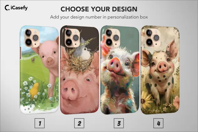 Whismitical Piggy Pig Phone Case Aesthetic Animal Cover