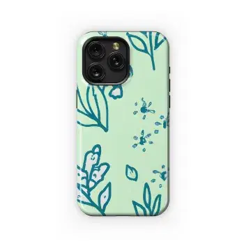 White leaf green floral Phone Case iPhone Samsung Cover Pixel 3578 - Image 1