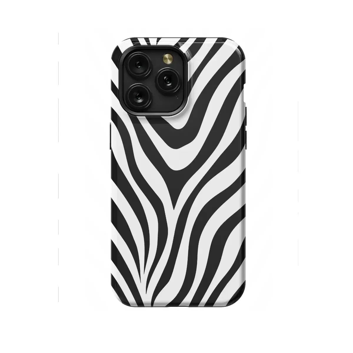 White Monochrome Zebra Print Phone Case iPhone Samsung Cover Pixel 1295 - Image 1