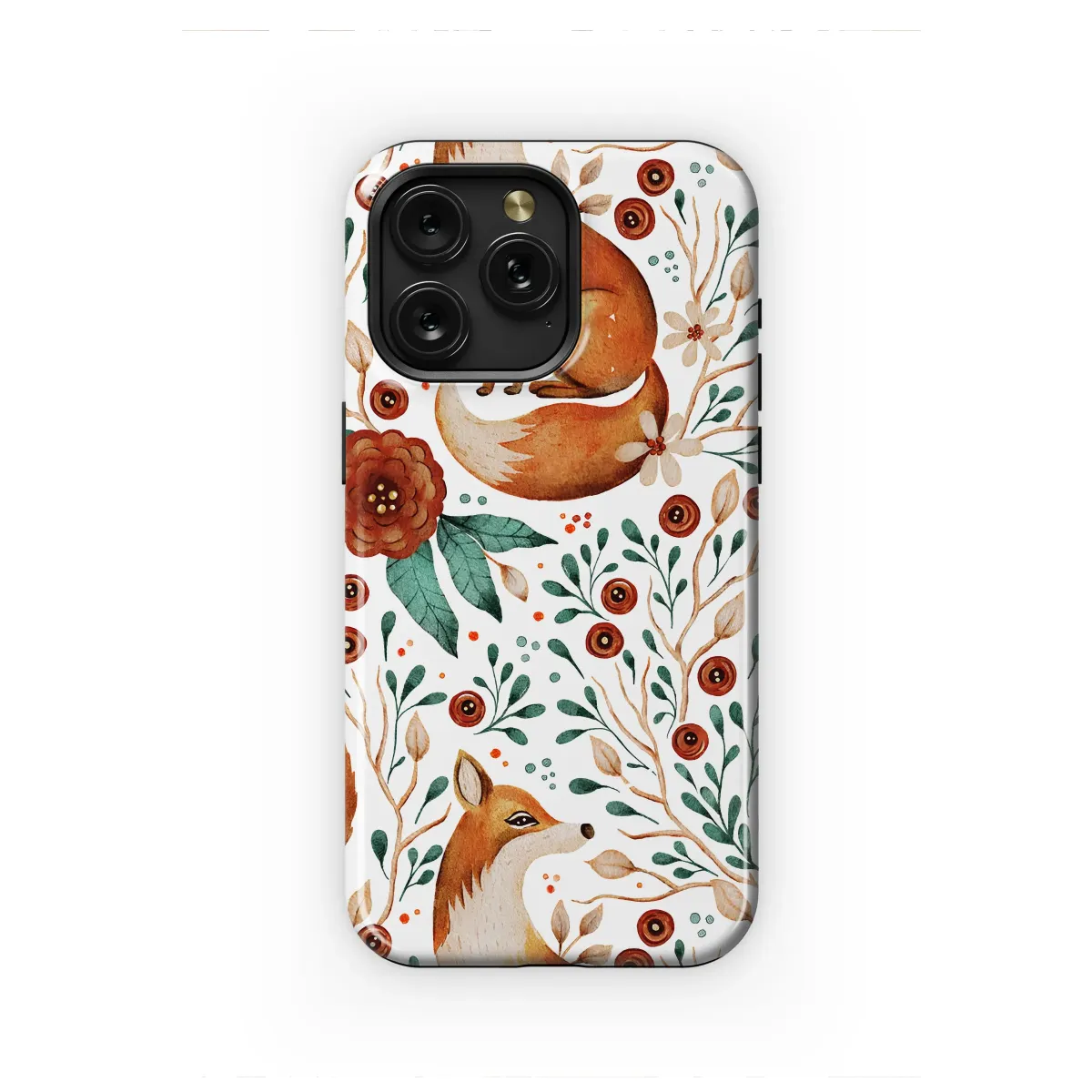 Wild Fox and Autumn Blooms Phone Case iPhone Samsung Cover Pixel 6953 - Image 1