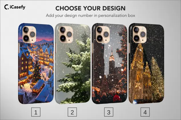 Winter Christmas Scenery Holiday Town and City Art Phone Case Cover for iPhone 17 Pro Max 16 15 13 Samsung S25 S24 Pixel 8849