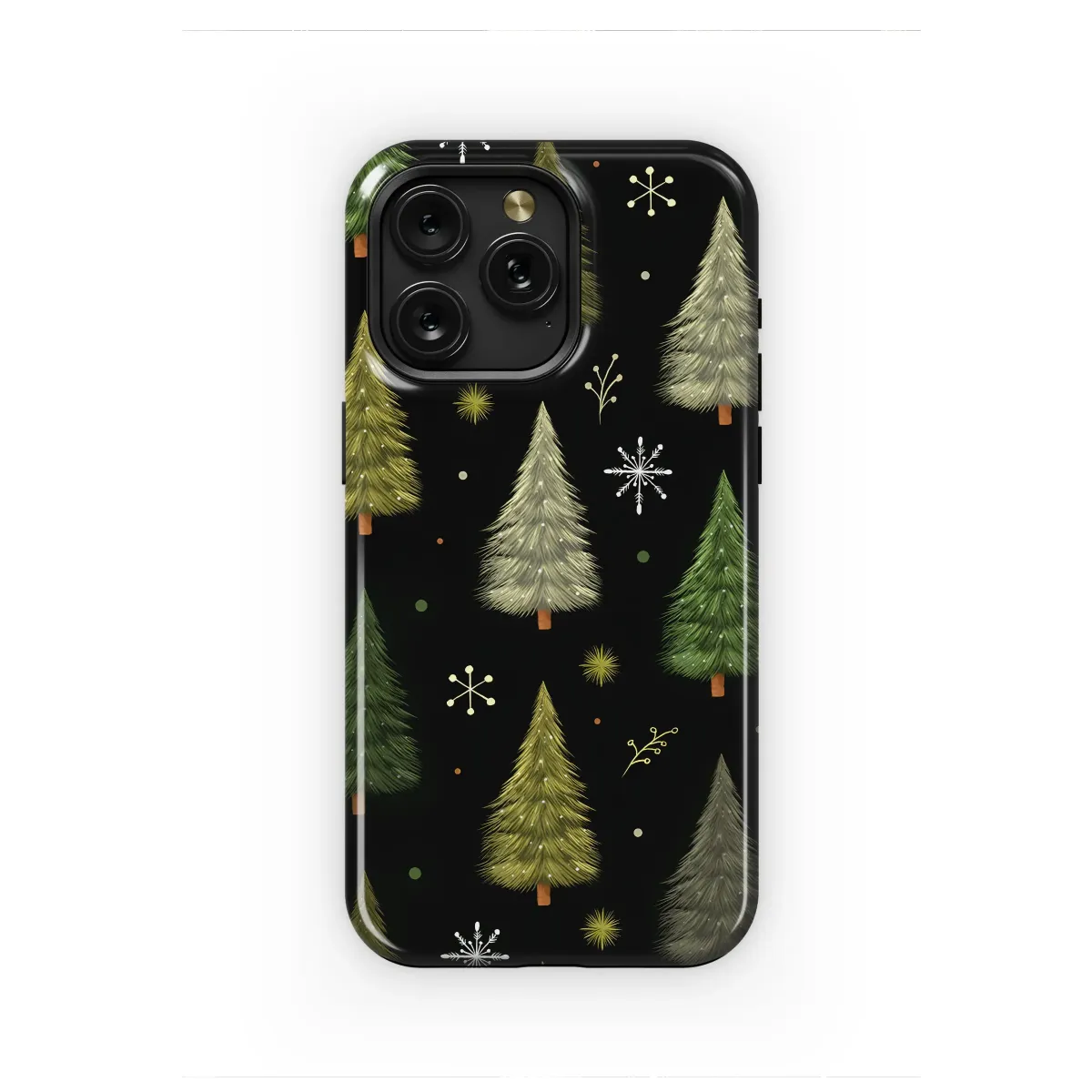Winter Forest Christmas Tree Snowflake Pattern Phone Case Cover for iPhone 17 Pro Max 16 15 Plus 14 13 Mini Samsung S25 S24 Pixel 10 9 8443 - Image 1