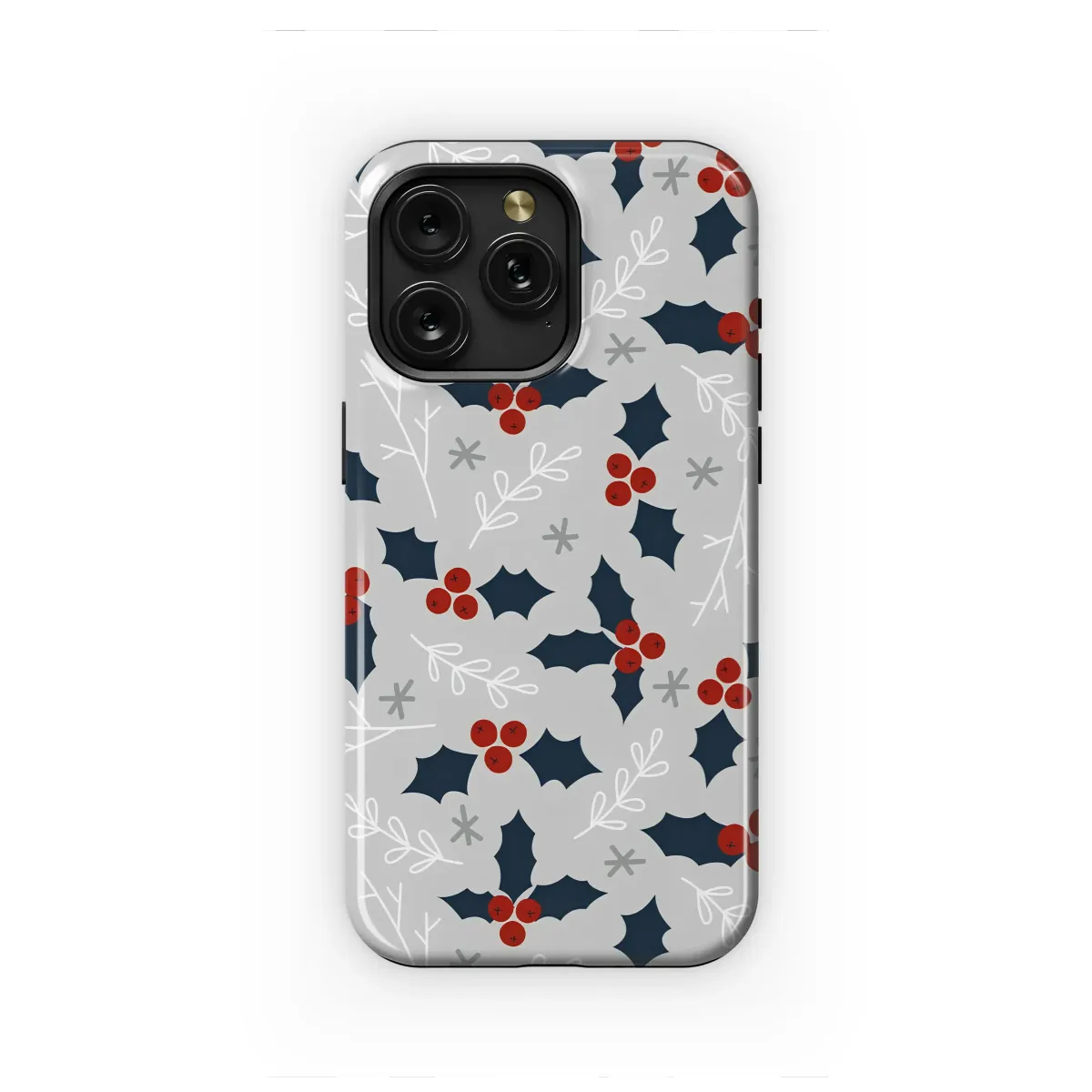 Winter Frost Holly Berry Pattern Phone Case iPhone Samsung Cover Pixel 8048 - Image 1
