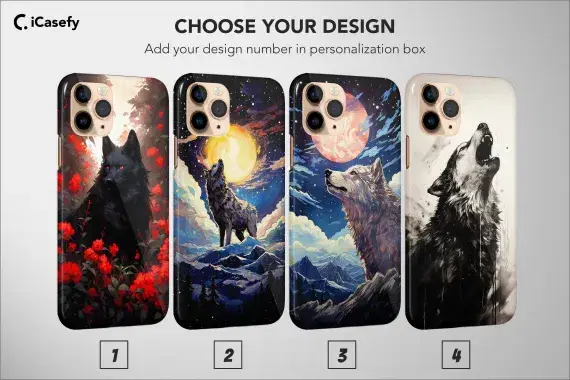Wolf Phone Case Floral Sky Mon Animal Watercolor Cover - Image 1