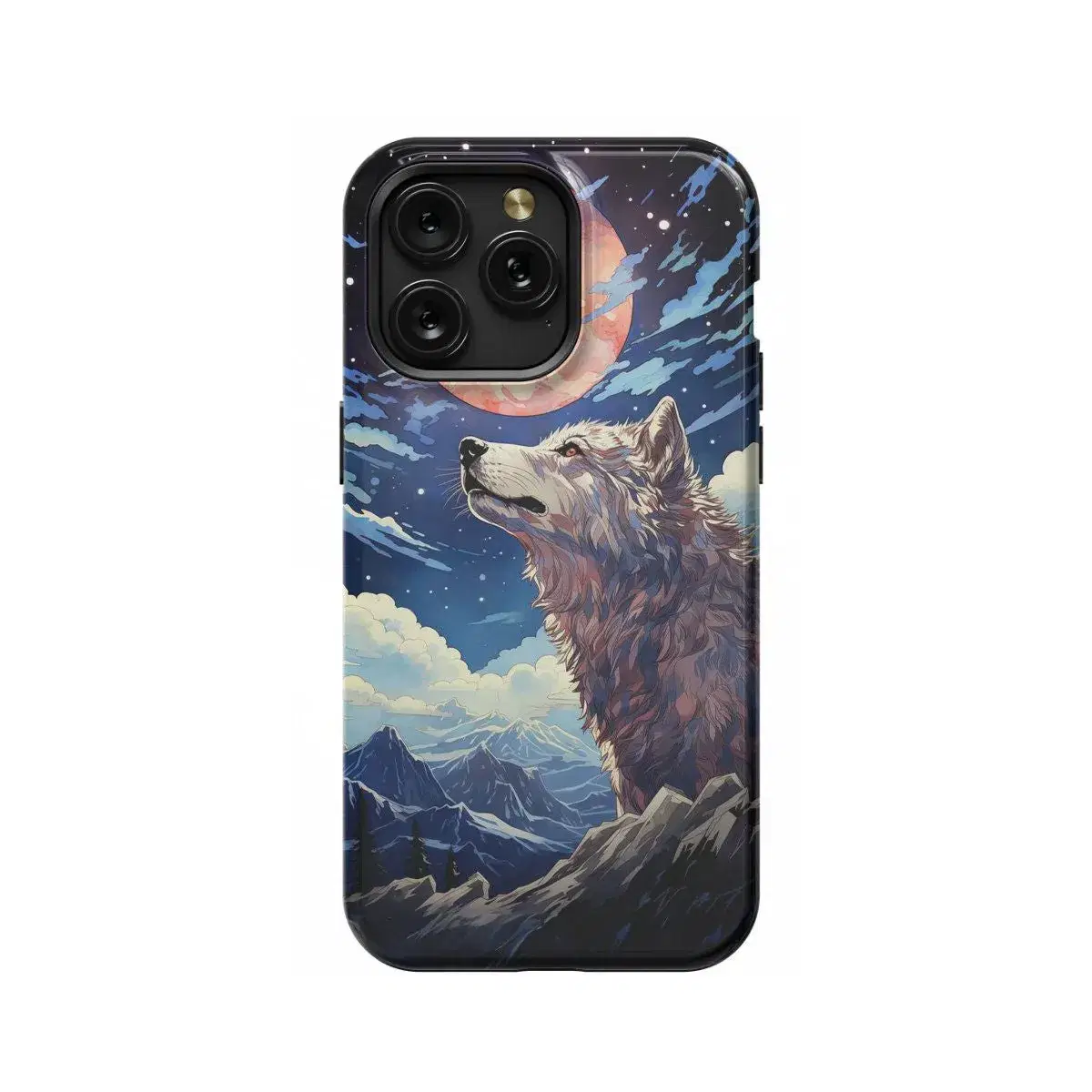 Wolf Sky Moon Animal Phone Case iPhone Samsung Pixel & More - Image 1