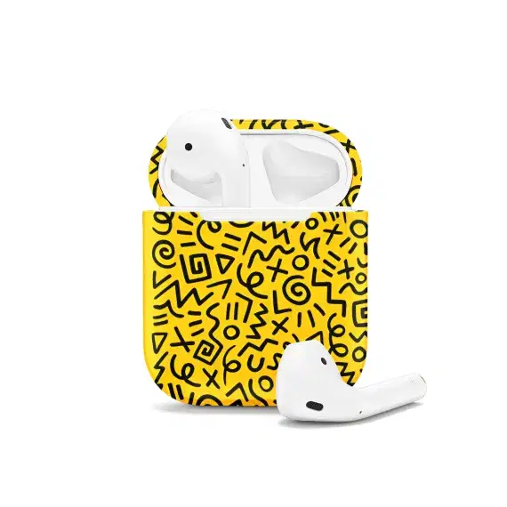 Yellow and Black Noodle AirPods Case AirPods Pro AirPods Pro 2 AirPods 3 AirPods 2 Glossy 1448 - Image 1