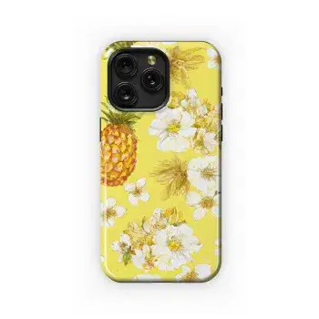 Yellow Flower and Pineapple Phone Case iPhone Samsung Cover Pixel 3399 - Image 1