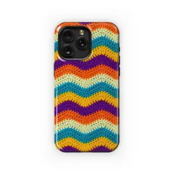 Zigzag Crochet Phone Case iPhone Samsung Cover Pixel 3850 - Image 1