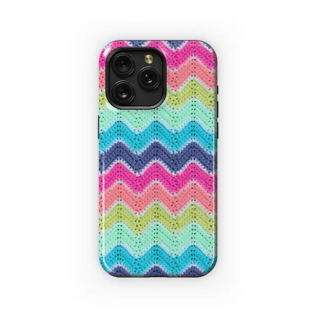Zigzag Crochet Phone Case iPhone Samsung Cover Pixel 3854